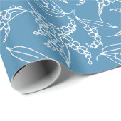 Chic Giftwrap, Lilies of the Valley on Blue Geschenkpapier (Rolleneckpunkt)