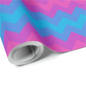 Chic Giftwrap Roll: Lila, rosa, blaue Chevrons Geschenkpapier (Rolleneckpunkt)