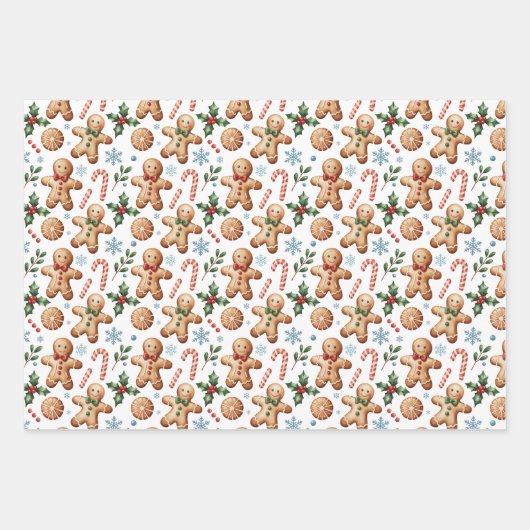 Chic Gingerbread & Cookies Delight Bakery Holiday Geschenkpapier Set (Vorderseite 3)