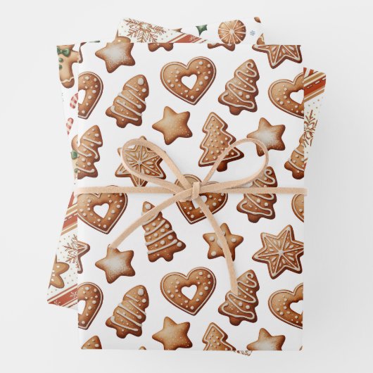 Chic Gingerbread & Cookies Delight Bakery Holiday Geschenkpapier Set (Beispiel)