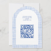 Chic Gingham Modern Custom QR Bat Bar Mitzvah Arch Einladung (Rückseite)