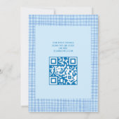 Chic Gingham Modern Custom QR CODE Bat Bar Mitzvah Einladung (Rückseite)