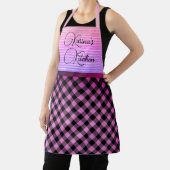Chic Gingham Pink Personalisiert Schürze (InSitu)