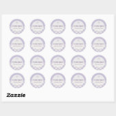 Chic Gingham Purple Bakery Logo Product Name Runder Aufkleber (Blatt)