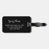 Chic Giraffe Print Aqua Blue Ribbon Bogen mit Name Gepäckanhänger (Rückseite horizontal)