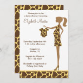 Chic Giraffe Print Baby Shower Einladung (Vorne/Hinten)