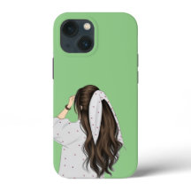 Chic Girl Art mit weichem grünem Hintergrund Case