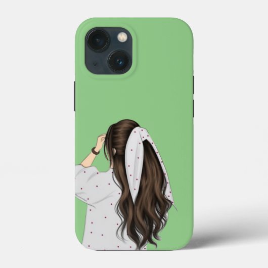 Chic Girl Art mit weichem grünem Hintergrund Case (Rückseite)