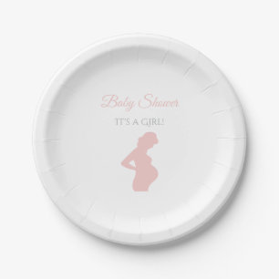Chic Girl Baby Dusche Schwangere Frau Baby Bump Pappteller