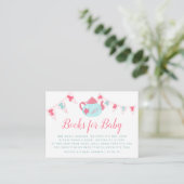 Chic Girl Baby Shower Tee Party Buchanfrage Begleitkarte (Stehend Vorderseite)