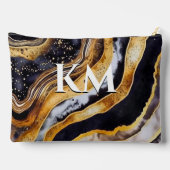 Chic Girl Black Marmor Kunst Zubehörtasche (Rückseite)