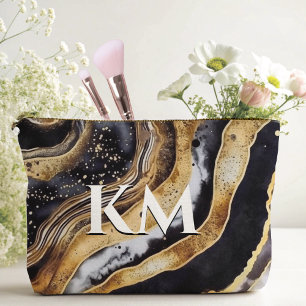 Chic Girl Black Marmor Kunst Zubehörtasche