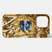 Chic Girl blue Gold Lips Beauty Personalisiert Case-Mate iPhone Hülle (Rückseite (Horizontal))