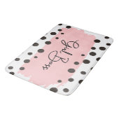 Chic Girl Boss Polka Dot Duschvorhang Badematte (Schrägansicht)