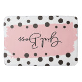 Chic Girl Boss Polka Dot Duschvorhang Badematte (Vorderseite)