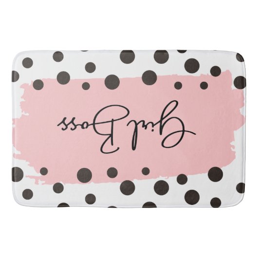 Chic Girl Boss Polka Dot Duschvorhang Badematte (Vorderseite)