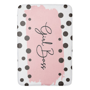 Chic Girl Boss Polka Dot Duschvorhang Badematte