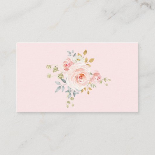 Chic Girl Bunny Rabbit Blush Bloral Diaper Raffel Begleitkarte (Rückseite)