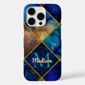Chic Girl Imitate Glitzer gold blau geometrisch Case-Mate iPhone Hülle (Rückseite)