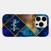 Chic Girl Imitate Glitzer gold blau geometrisch Case-Mate iPhone Hülle (Rückseite (Horizontal))