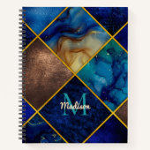 Chic Girl Imitate Glitzer gold blau geometrisch Notizblock (Vorderseite)