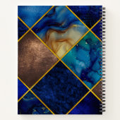 Chic Girl Imitate Glitzer gold blau geometrisch Notizblock (Rückseite)