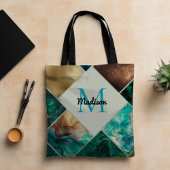 Chic Girl Imitate Glitzer Gold Türkis Geometric Tasche