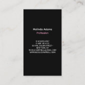 Chic Girl Imitate Glitzer silber schwarz Monogramm Visitenkarte (Rückseite)