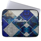 Chic Girl Imitate Glitzer silberblau geometrisch Laptopschutzhülle (Vorderseite)