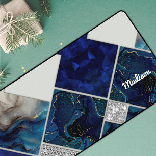 Chic Girl Imitate Glitzer silberblau geometrische  Schreibtischunterlage