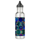 Chic Girl Imitate Glitzer Türkisblau geometrisch Edelstahlflasche (Rechts)