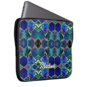 Chic Girl Imitate Glitzer Türkisblau geometrisch Laptopschutzhülle (Vorne Rechts)