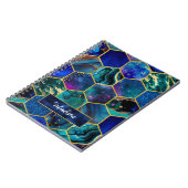 Chic Girl Imitate Glitzer Türkisblau geometrisch Notizblock (Linke Seite)