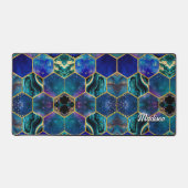 Chic Girl Imitate Glitzer Türkisblau geometrisch Schreibtischunterlage (Vorderseite)