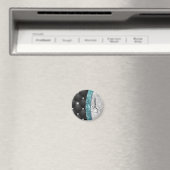 Chic Girl Imitate Silver Glitzer Schwarz aquamarin Magnet (In Situ (Geschirrspüler))