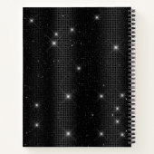 Chic Girl Imitate Silver Glitzer Schwarz aquamarin Notizblock (Rückseite)