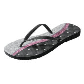 Chic Girl Imitate Silver Glitzer Schwarz Pink Mono Badesandalen (Schrägansicht)