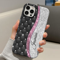 Chic Girl Imitate Silver Glitzer Schwarz Pink Mono