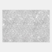 Chic Girl Imitate Silver Glitzer Schwarz Pink Mono Geschenkpapier Set (Vorderseite 3)