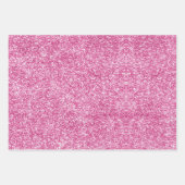 Chic Girl Imitate Silver Glitzer Schwarz Pink Mono Geschenkpapier Set (Vorderseite 2)