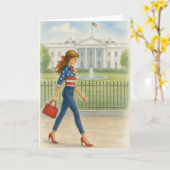 Chic Girl in Washington, DC Karte (Gelbe Blume)
