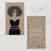 Chic Girl Makeup Artist Hair Stylist Beauty Salon Visitenkarte (Vorne/Hinten)