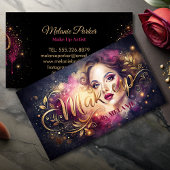 chic Girl Makeup Artist pink Modernes Gold Script Visitenkarte