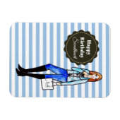 Chic Girl mit Denim Jacket und Trouses Fashion Magnet (Horizontal)