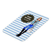 Chic Girl mit Denim Jacket und Trouses Fashion Magnet (Linke Seite)