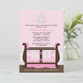 Chic Girl Pink Kinderzimmer Dekoration Kinderdusch Einladung (Stehend Vorderseite)