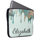 Chic Girl Tropfen Glitzer Name aquamarin silber Go Laptopschutzhülle (Vorne Rechts)