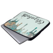 Chic Girl Tropfen Glitzer Name aquamarin silber Go Laptopschutzhülle (Vorne Knopf)
