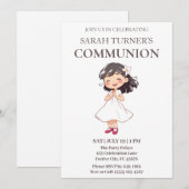 Chic Girls First Communion Einladung (Vorne/Hinten)