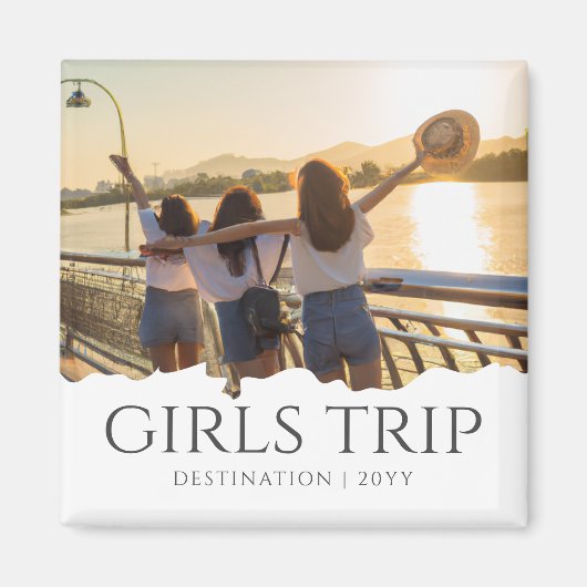 Chic Girls Trip | Girls-Wochenende Custom-Foto Magnet (Vorne)